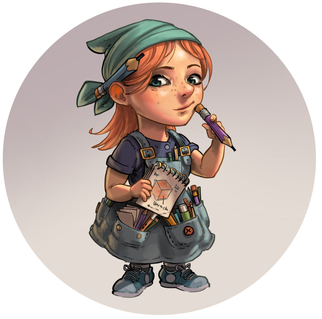 Saga - Wichtelin im Brettspielcafé.